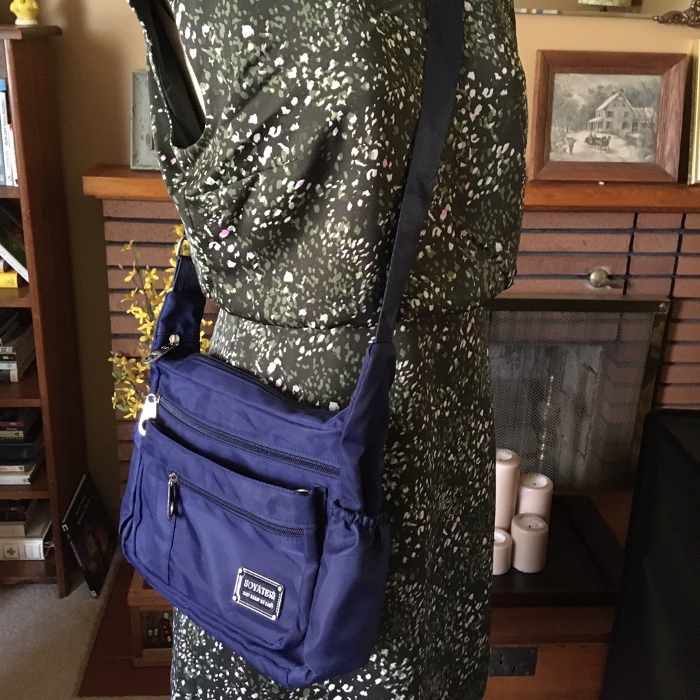 Nylon Soyater crossbody bag, purplish-blue